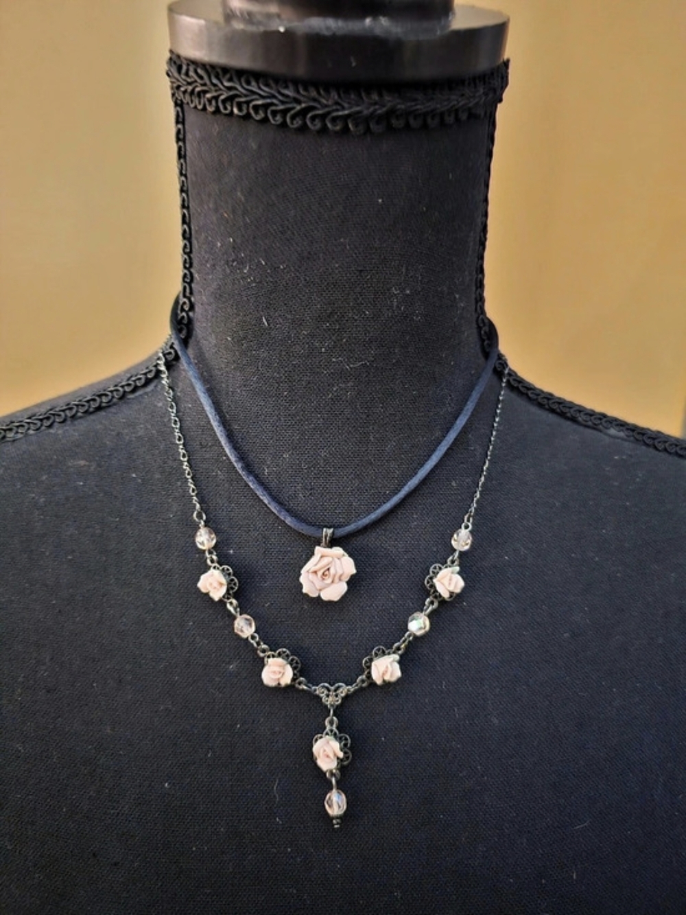 1928 Jewelry Co Vintage Bundle Romantic Pink Porcelain Rose Necklace 🌸 NWT